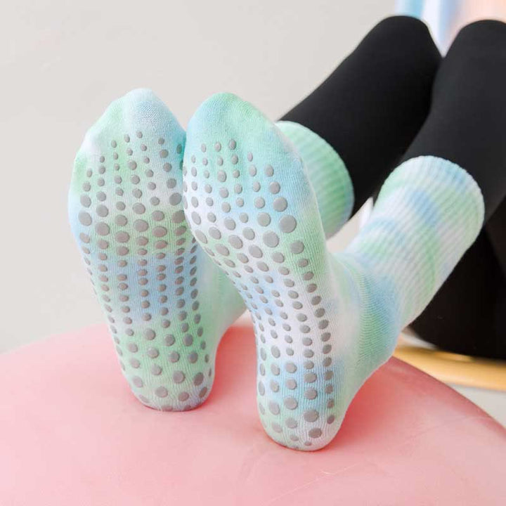 Calze Olivenorma Medium-Tube Tie-Dye antiscivolo per Pilates, Barre, allenamento, traspiranti, elasticizzate e comode per yoga. - image 12