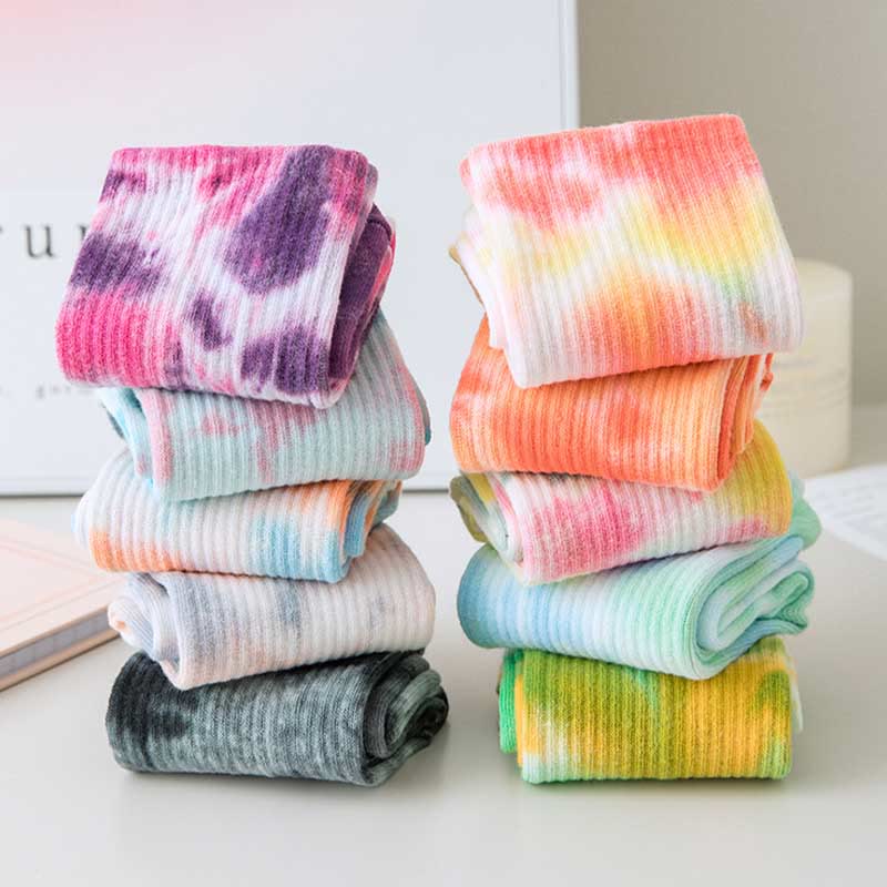 Calze Olivenorma Medium-Tube Tie-Dye antiscivolo per Pilates, Barre, allenamento, traspiranti, elasticizzate e comode per yoga. - image 21