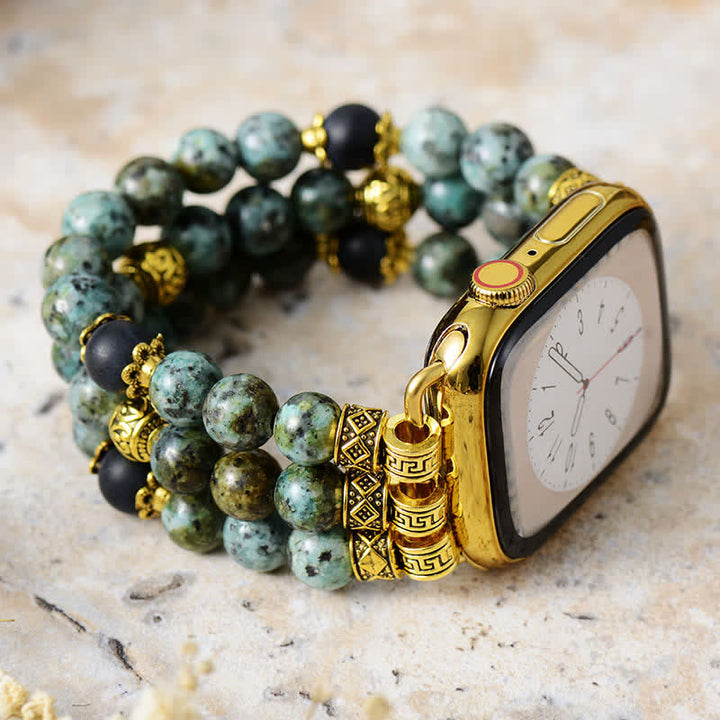 Cinturino per Apple Watch Olivenorma Rhodonite African Turquoise Beaded 
