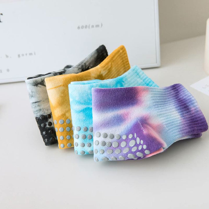 Calzini antiscivolo Olivenorma Tie-Dye Grip per allenamento Pilates Barre, realizzati in cotone traspirante ed elasticizzato, ideali per yoga e yoga. - image 18