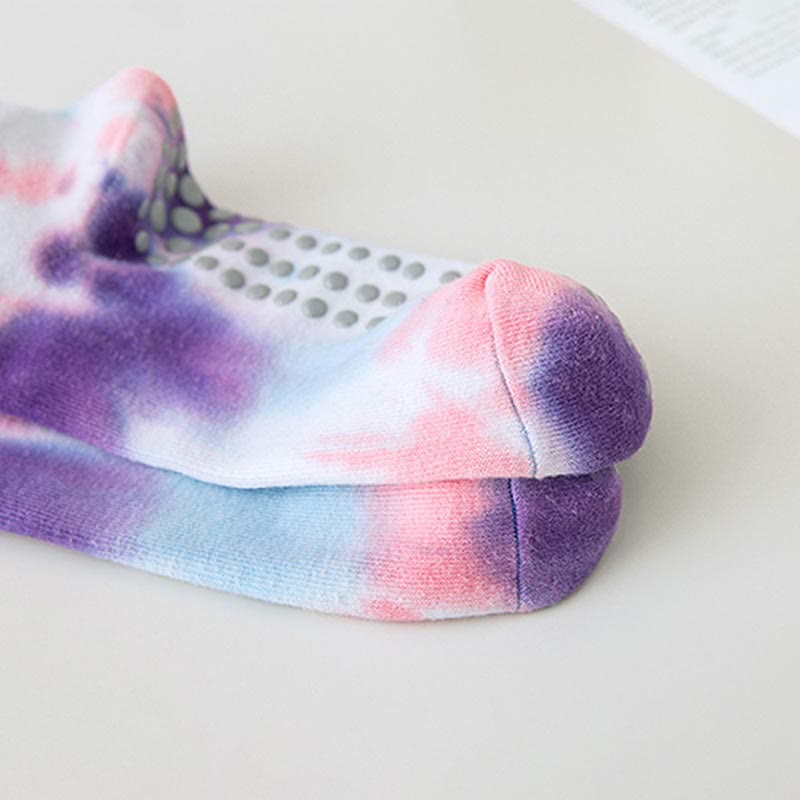 Calzini antiscivolo Olivenorma Tie-Dye Grip per allenamento Pilates Barre, realizzati in cotone traspirante ed elasticizzato, ideali per yoga e yoga. - image 6