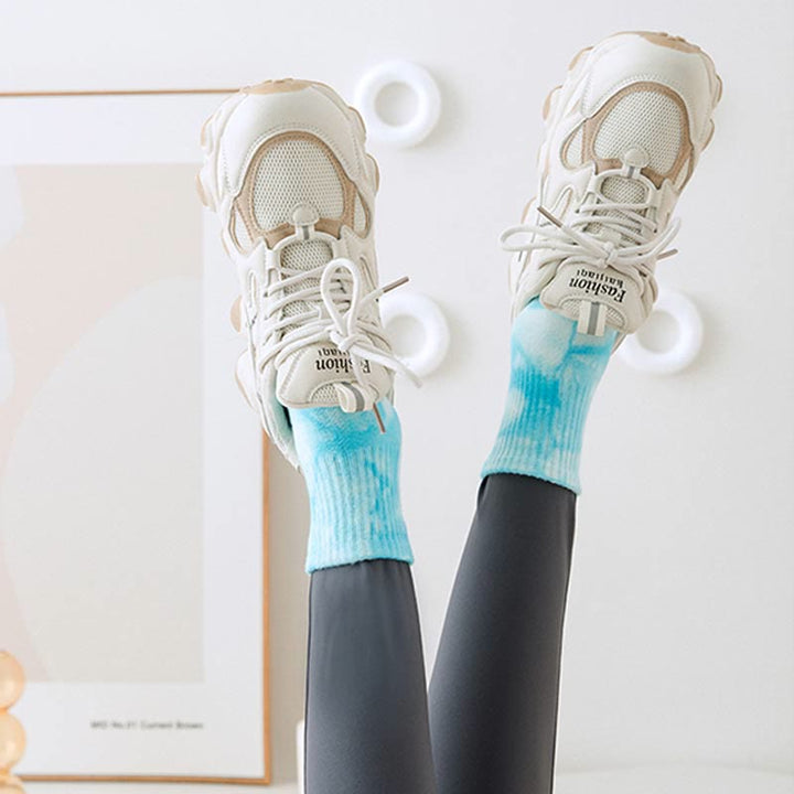 Calzini antiscivolo Olivenorma Tie-Dye Grip per allenamento Pilates Barre, realizzati in cotone traspirante ed elasticizzato, ideali per yoga e yoga. - image 15