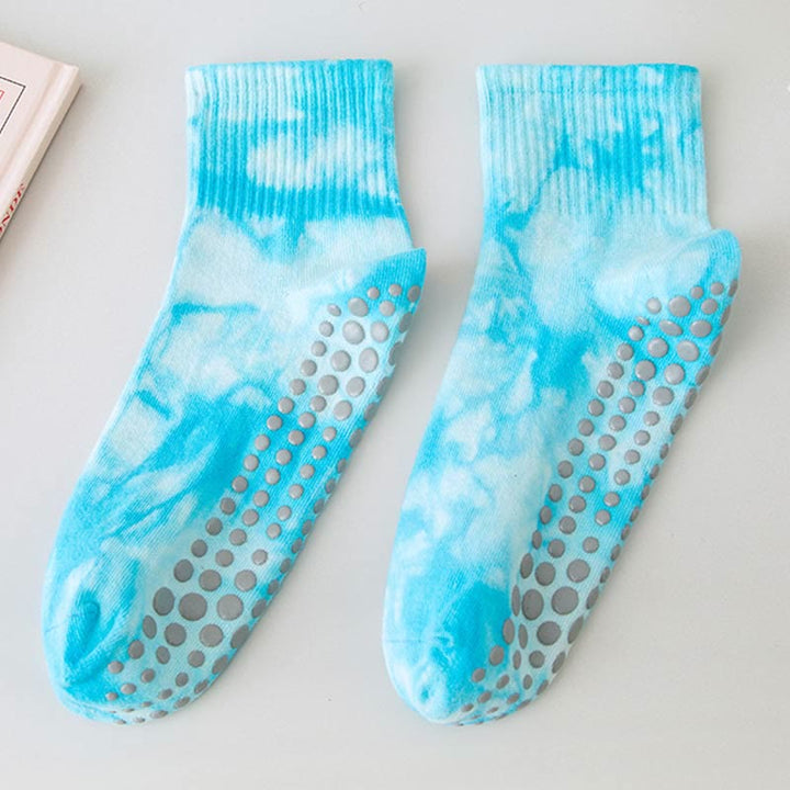 Calzini antiscivolo Olivenorma Tie-Dye Grip per allenamento Pilates Barre, realizzati in cotone traspirante ed elasticizzato, ideali per yoga e yoga. - image 12