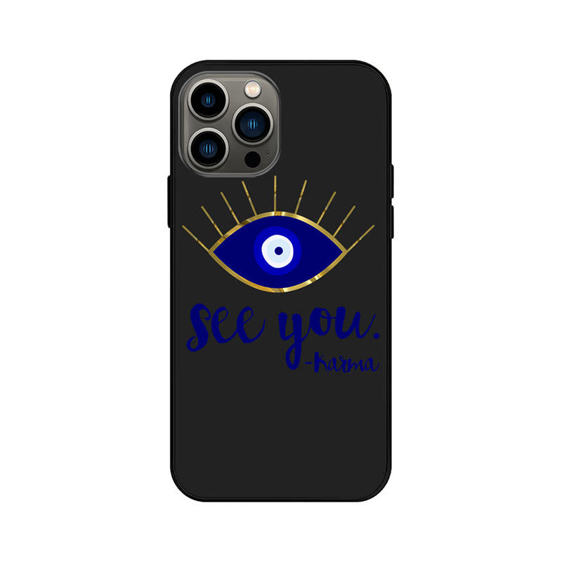 Custodia per telefono Olivenorma Blue Evil Eye Hamsa per iPhone 13/14/15