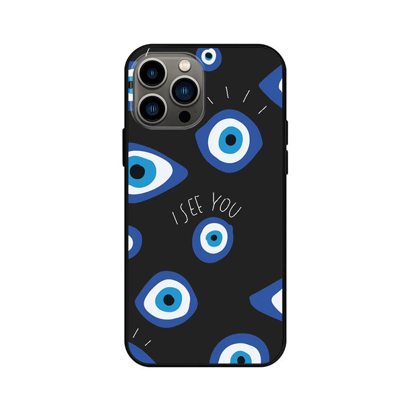 Custodia per telefono Olivenorma Blue Evil Eye Hamsa per iPhone 13/14/15