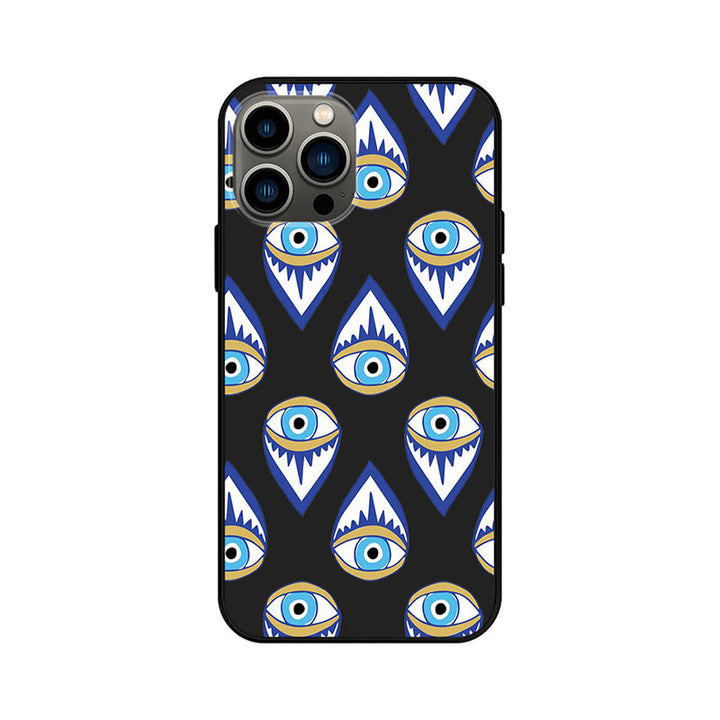 Custodia per telefono Olivenorma Blue Evil Eye Hamsa per iPhone 13/14/15