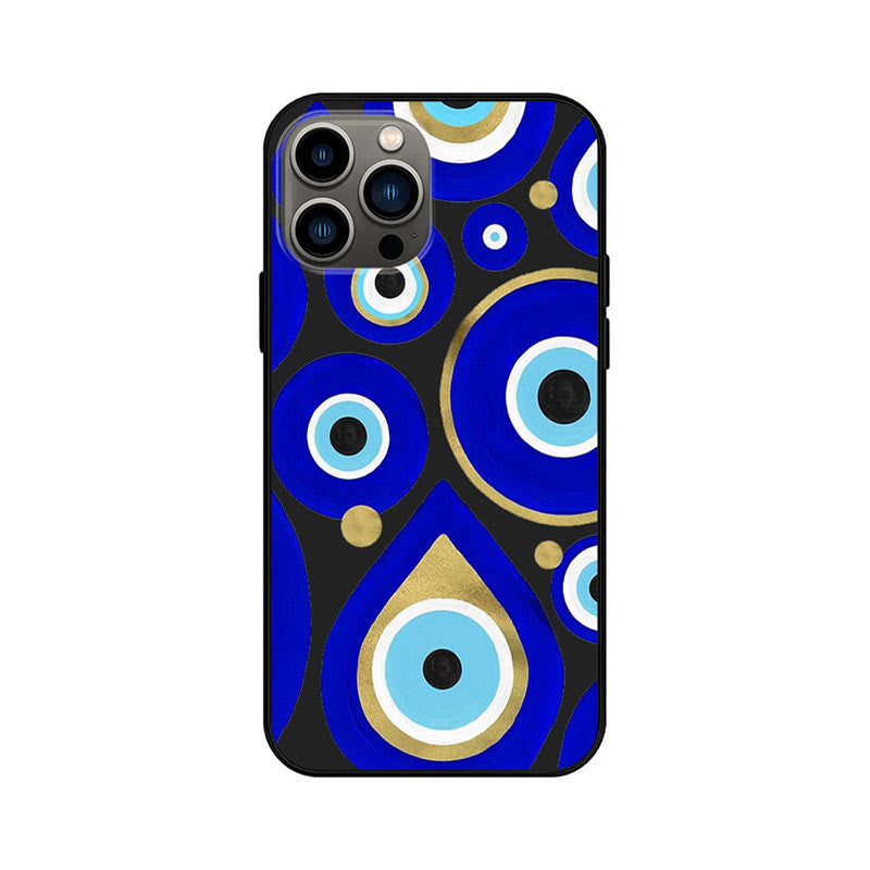 Custodia per telefono Olivenorma Blue Evil Eye Hamsa per iPhone 13/14/15