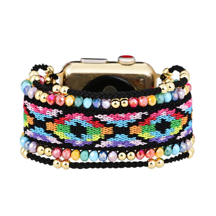 Cinturino elastico intrecciato colorato in stile bohémien per Apple Watch Olivenorma