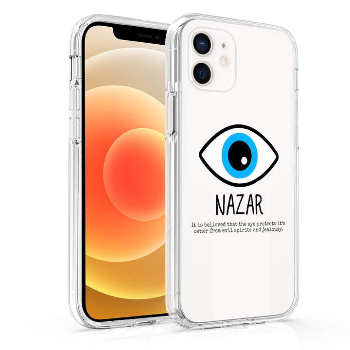 Custodia trasparente per telefono Olivenorma iPhone 13/14/15 con occhio malvagio divertente