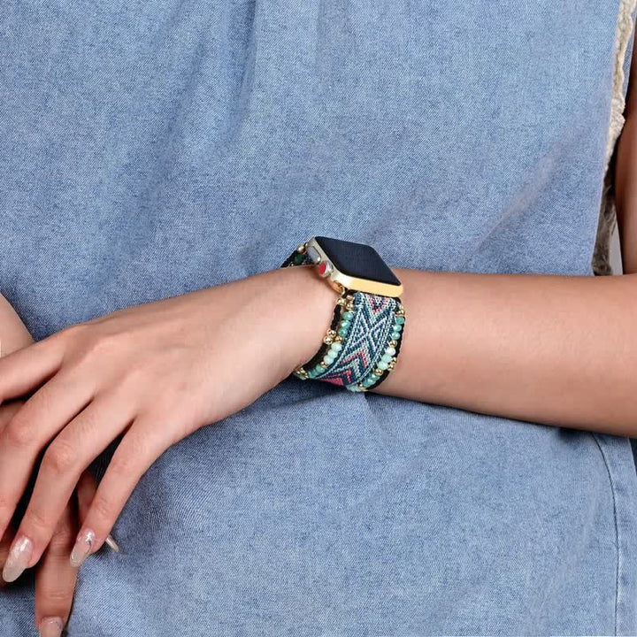 Cinturino elastico intrecciato per Apple Watch Olivenorma verde menta