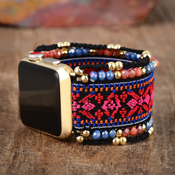 Cinturino elastico intrecciato rosso rosa Olivenorma per Apple Watch 