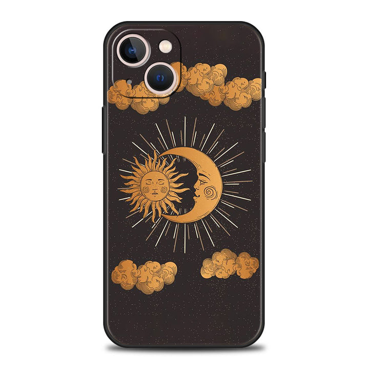 Custodia per telefono Olivenorma iPhone 13/14/15 con design carino Sole e Luna