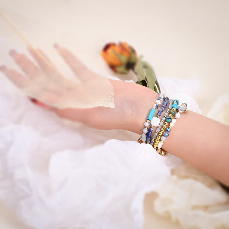 Olivenorma Agata Bianca Pietra Naturale Perline Cinturino Apple Watch 