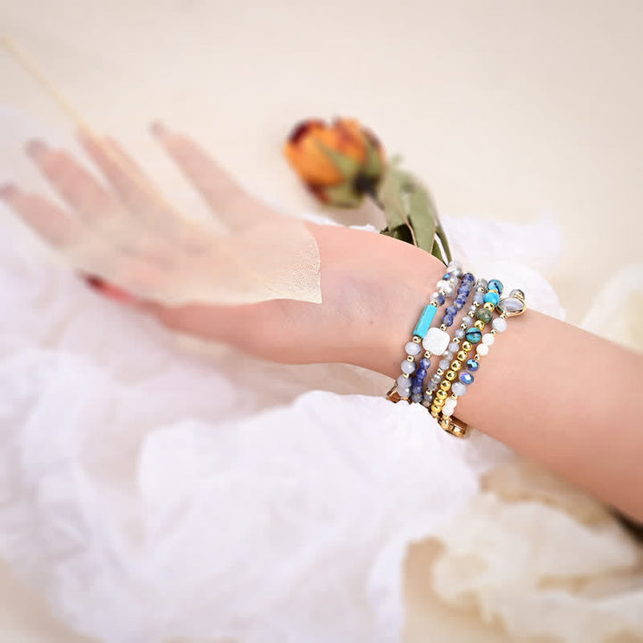 Olivenorma Agata Bianca Pietra Naturale Perline Cinturino Apple Watch 