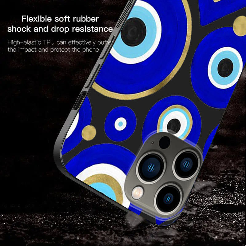 Custodia per telefono Olivenorma Blue Evil Eye Hamsa per iPhone 13/14/15