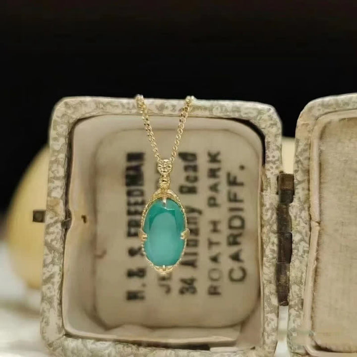 Olivenorma Vintage Collana con anello in argento 925 con acquamarina