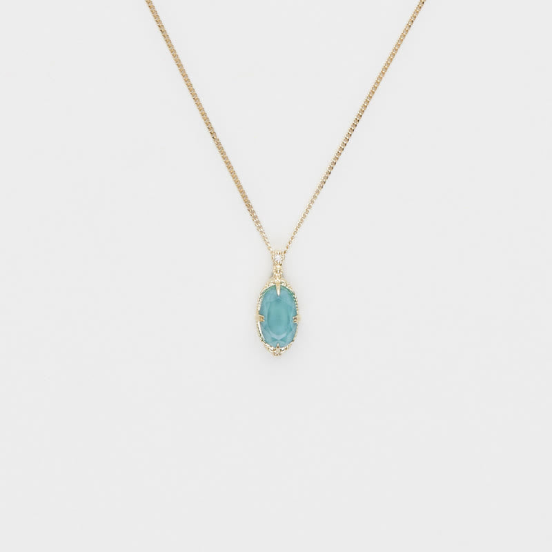 Olivenorma Vintage Collana con anello in argento 925 con acquamarina