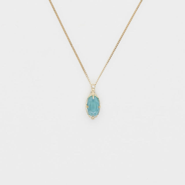 Olivenorma Vintage Collana con anello in argento 925 con acquamarina