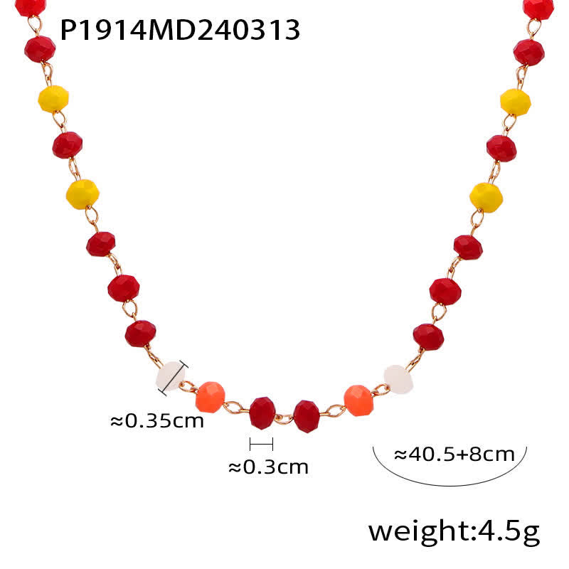 Collana di perline in pietra naturale vintage Olivenorma