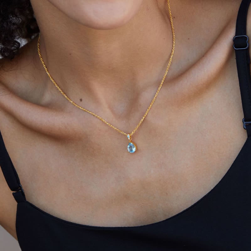 Collana Olivenorma in argento 925 con catena in corda di canapa e topazio naturale