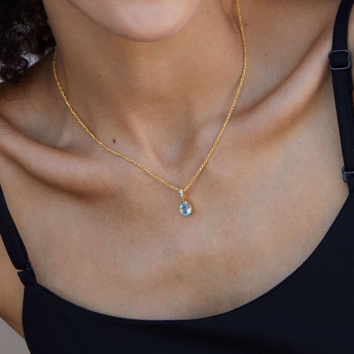 Collana Olivenorma in argento 925 con catena in corda di canapa e topazio naturale