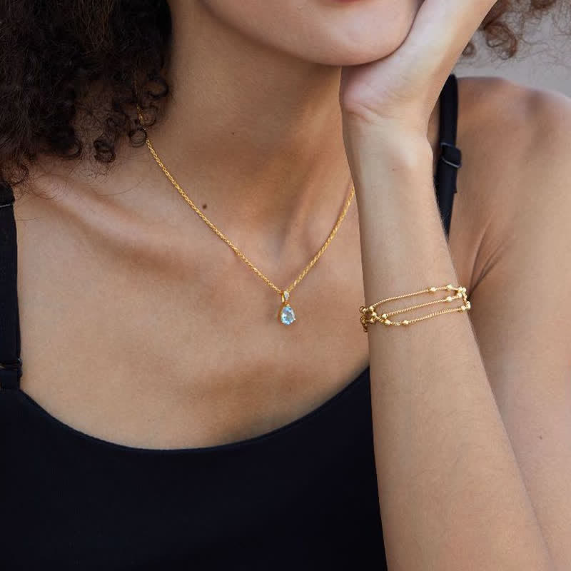 Collana Olivenorma in argento 925 con catena in corda di canapa e topazio naturale