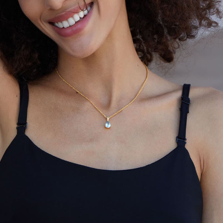 Collana Olivenorma in argento 925 con catena in corda di canapa e topazio naturale