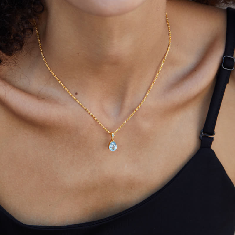 Collana Olivenorma in argento 925 con catena in corda di canapa e topazio naturale