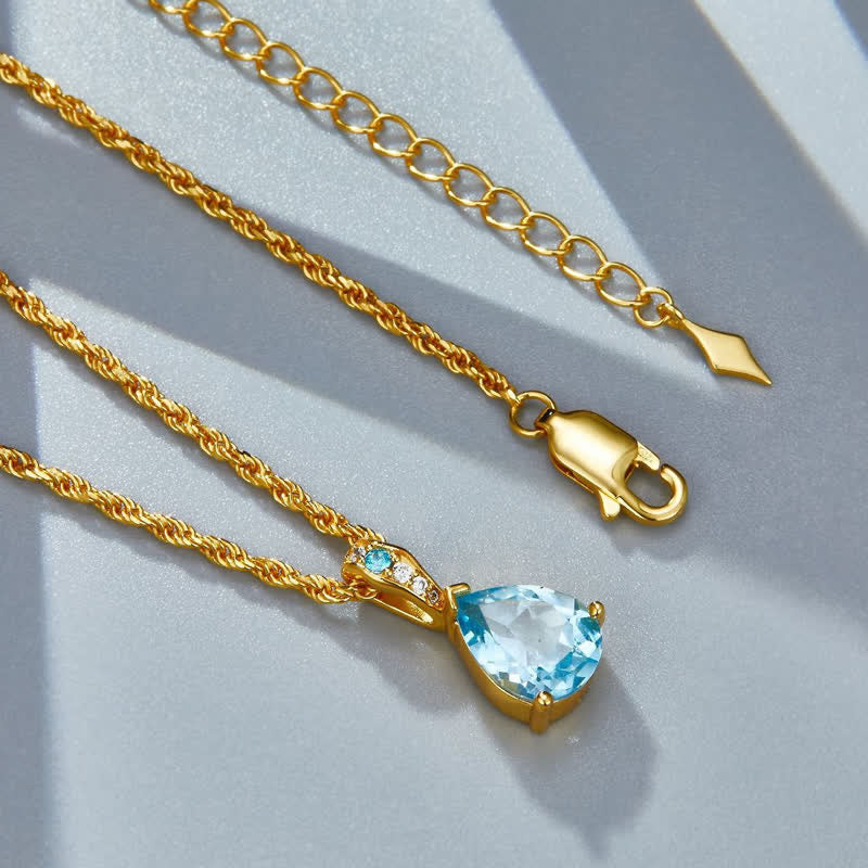 Collana Olivenorma in argento 925 con catena in corda di canapa e topazio naturale