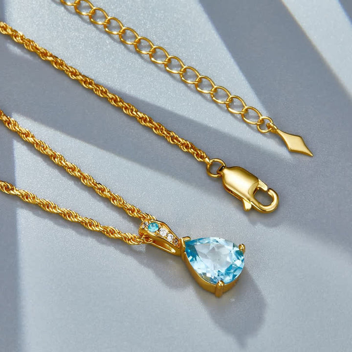 Collana Olivenorma in argento 925 con catena in corda di canapa e topazio naturale