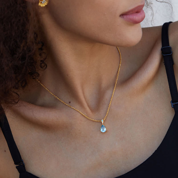 Collana Olivenorma in argento 925 con catena in corda di canapa e topazio naturale