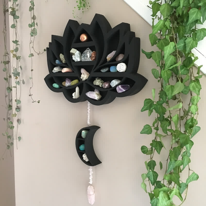 Olivenorma Creative Lotus con mensola in cristallo lunare
