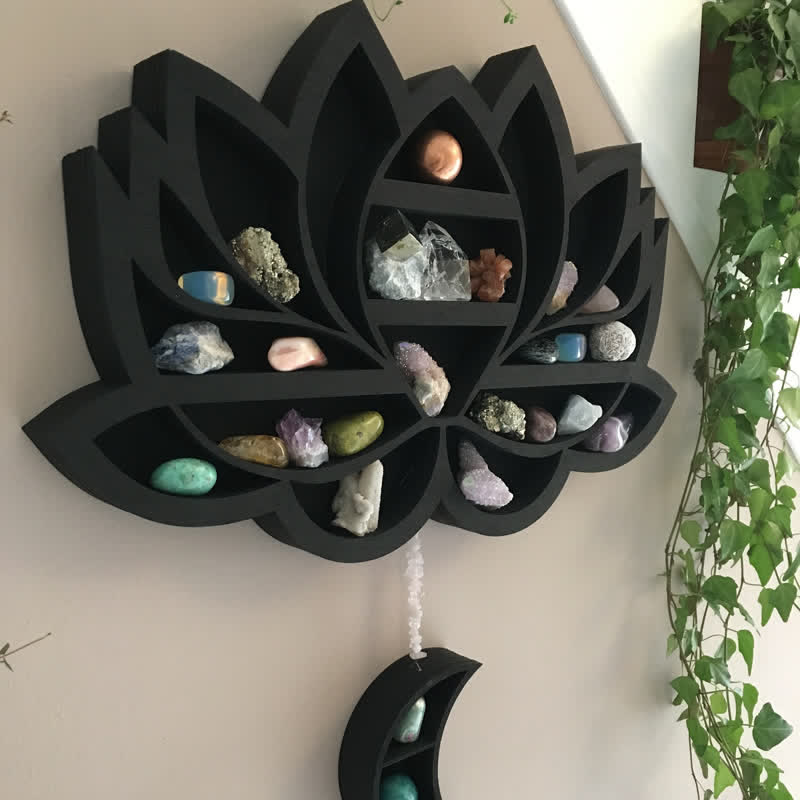Olivenorma Creative Lotus con mensola in cristallo lunare