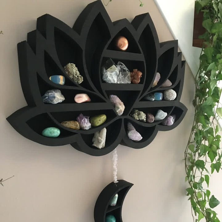 Olivenorma Creative Lotus con mensola in cristallo lunare