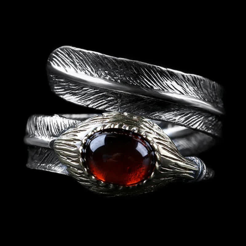 Olivenorma S925 Anello aperto a forma di piuma curva in argento - image 10