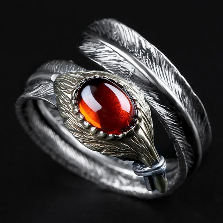 Olivenorma S925 Anello aperto a forma di piuma curva in argento - image 13