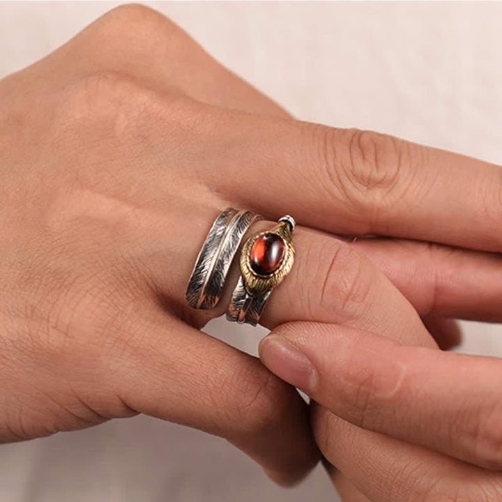 Olivenorma S925 Anello aperto a forma di piuma curva in argento