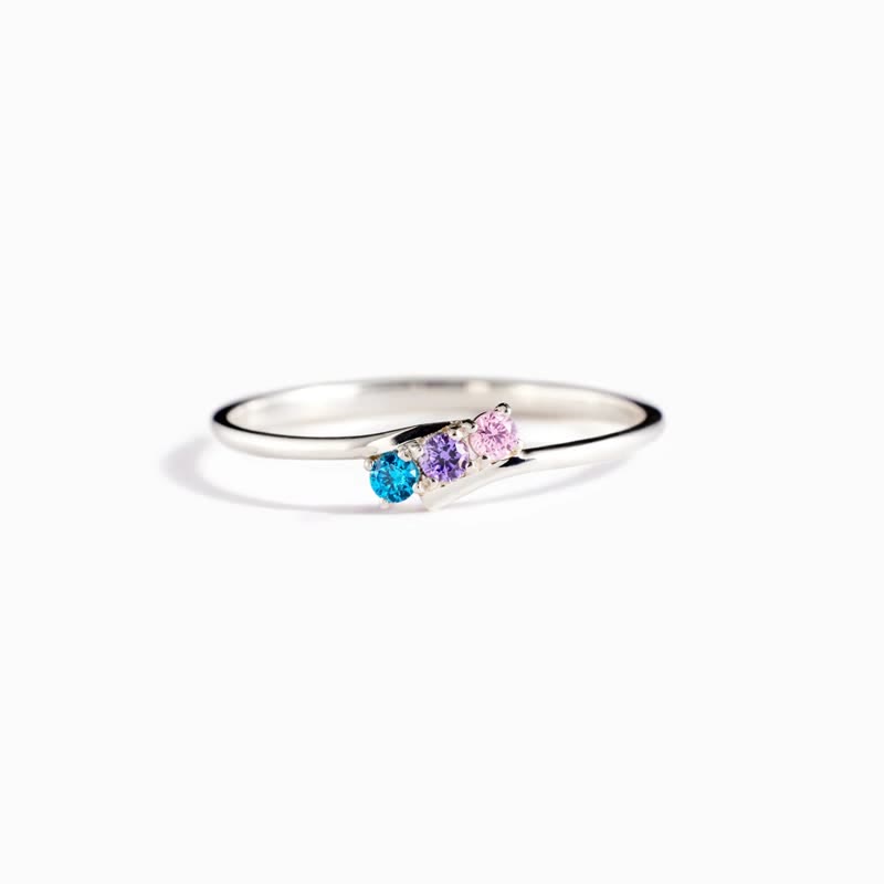 Anello Olivenorma S925 in argento sterling con pietra portafortuna e diamanti