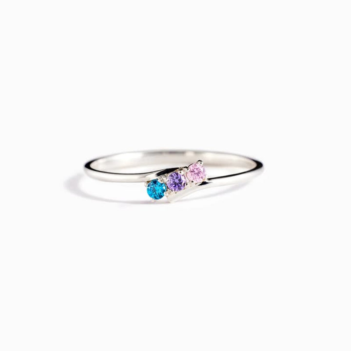 Anello Olivenorma S925 in argento sterling con pietra portafortuna e diamanti