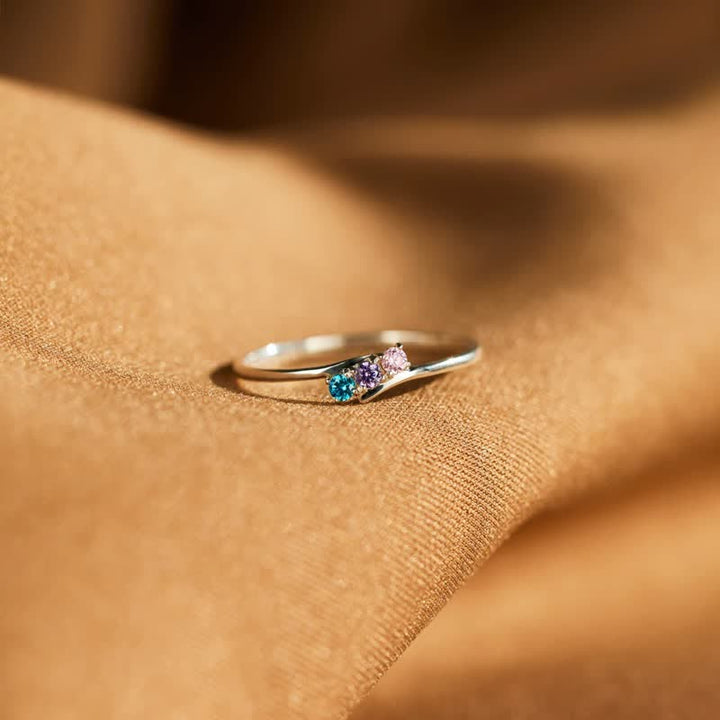 Anello Olivenorma S925 in argento sterling con pietra portafortuna e diamanti