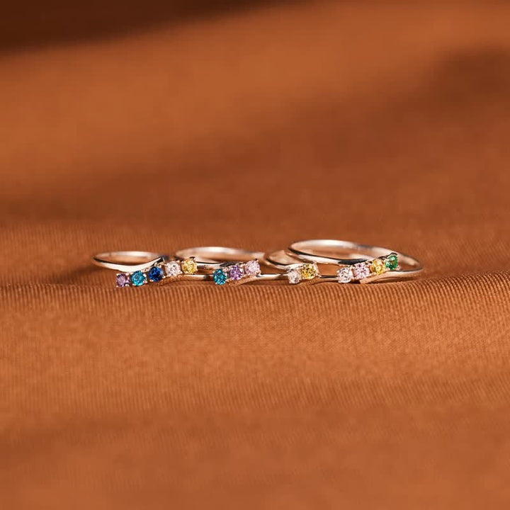 Anello Olivenorma S925 in argento sterling con pietra portafortuna e diamanti
