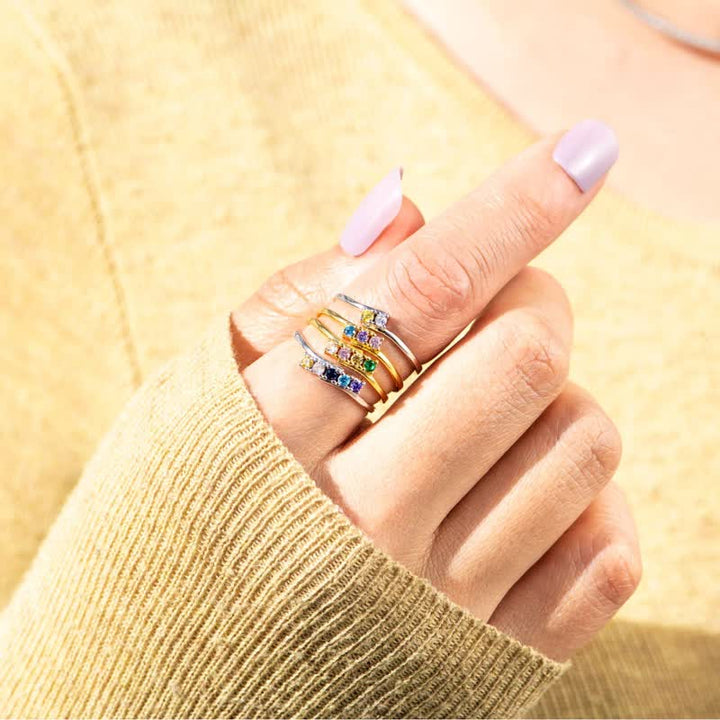 Anello Olivenorma in argento sterling S925 con pietra portafortuna e diamante, buono regalo - image 4