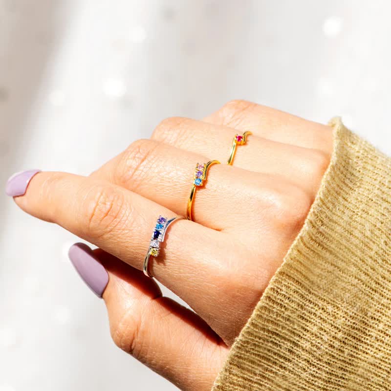 Anello Olivenorma in argento sterling S925 con pietra portafortuna e diamante, buono regalo - image 6