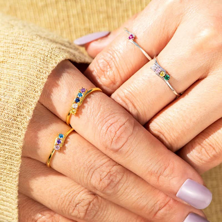 Anello Olivenorma in argento sterling S925 con pietra portafortuna e diamante, buono regalo - image 7