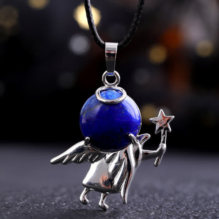 Collana con ciondolo angelo magico in pietra naturale Olivenorma 