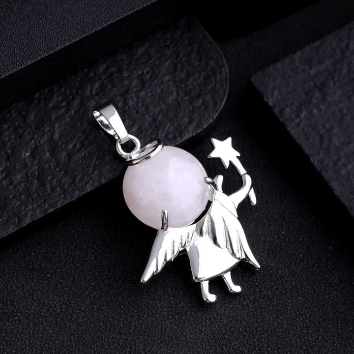 Collana con ciondolo angelo magico in pietra naturale Olivenorma 