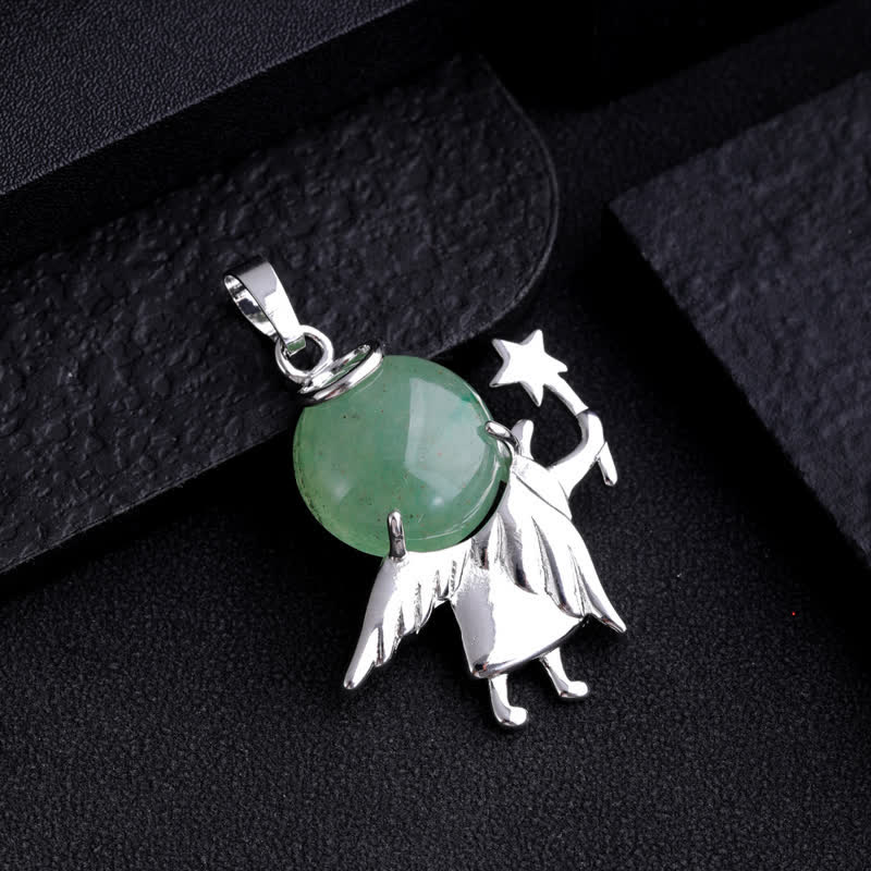 Collana con ciondolo angelo magico in pietra naturale Olivenorma 