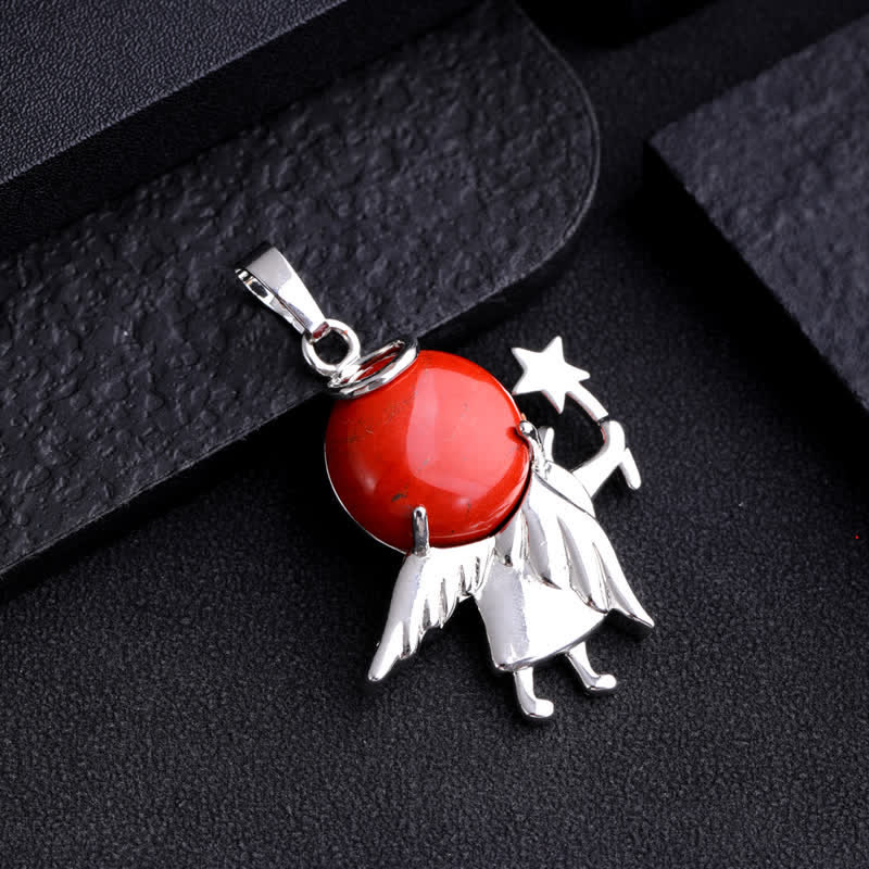 Collana con ciondolo angelo magico in pietra naturale Olivenorma 