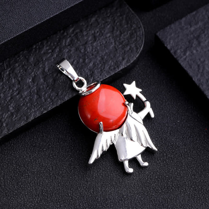 Collana con ciondolo angelo magico in pietra naturale Olivenorma 