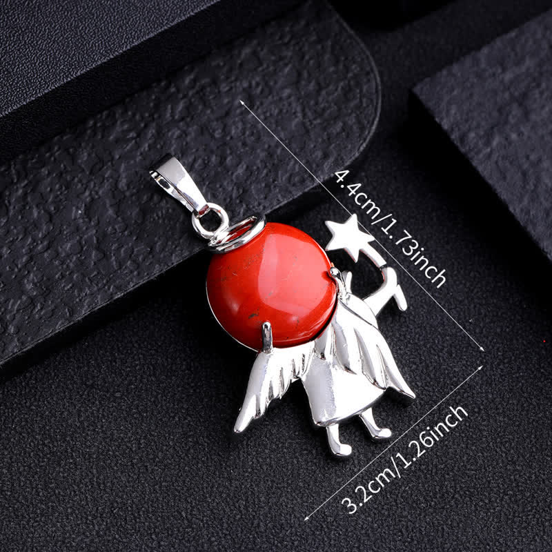 Collana con ciondolo angelo magico in pietra naturale Olivenorma 